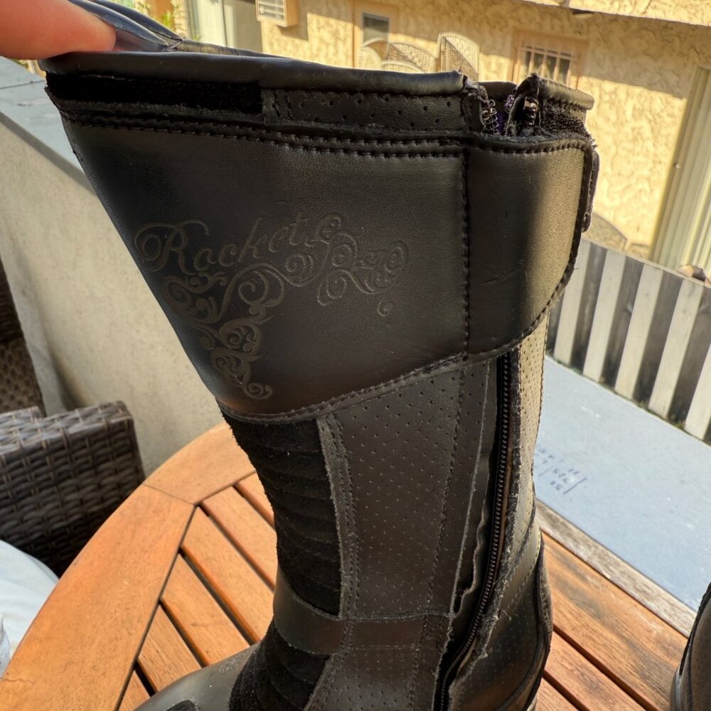 Joe Rocket Heartbreaker Motorcycle Riding Boots With Buckle Strap & Side Zippers - Picture 5 of 10